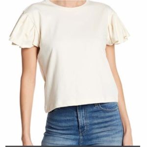 Cream bell sleeve tee